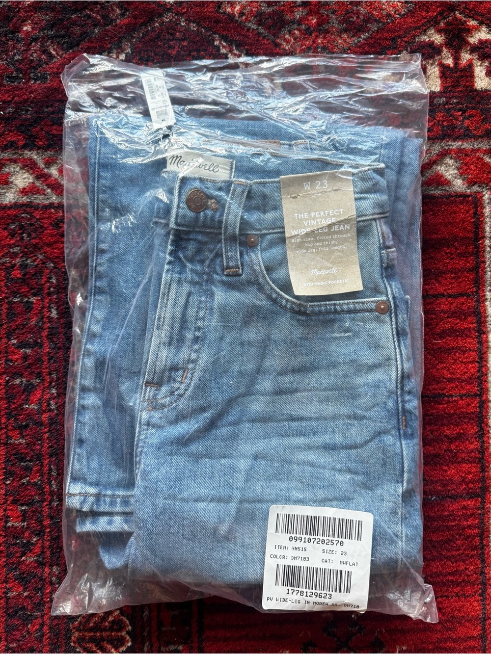 NWT Madewell The Perfect Vintage Wide-Leg Jean - Light (Morea) Wash